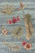 Seafoam Green Machine Woven Tropical Plants Indoor Area Rug